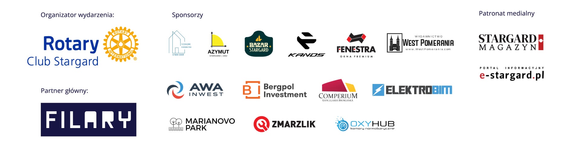 Loga organizatora, sponsorów i patronów medialnych wydarzenia